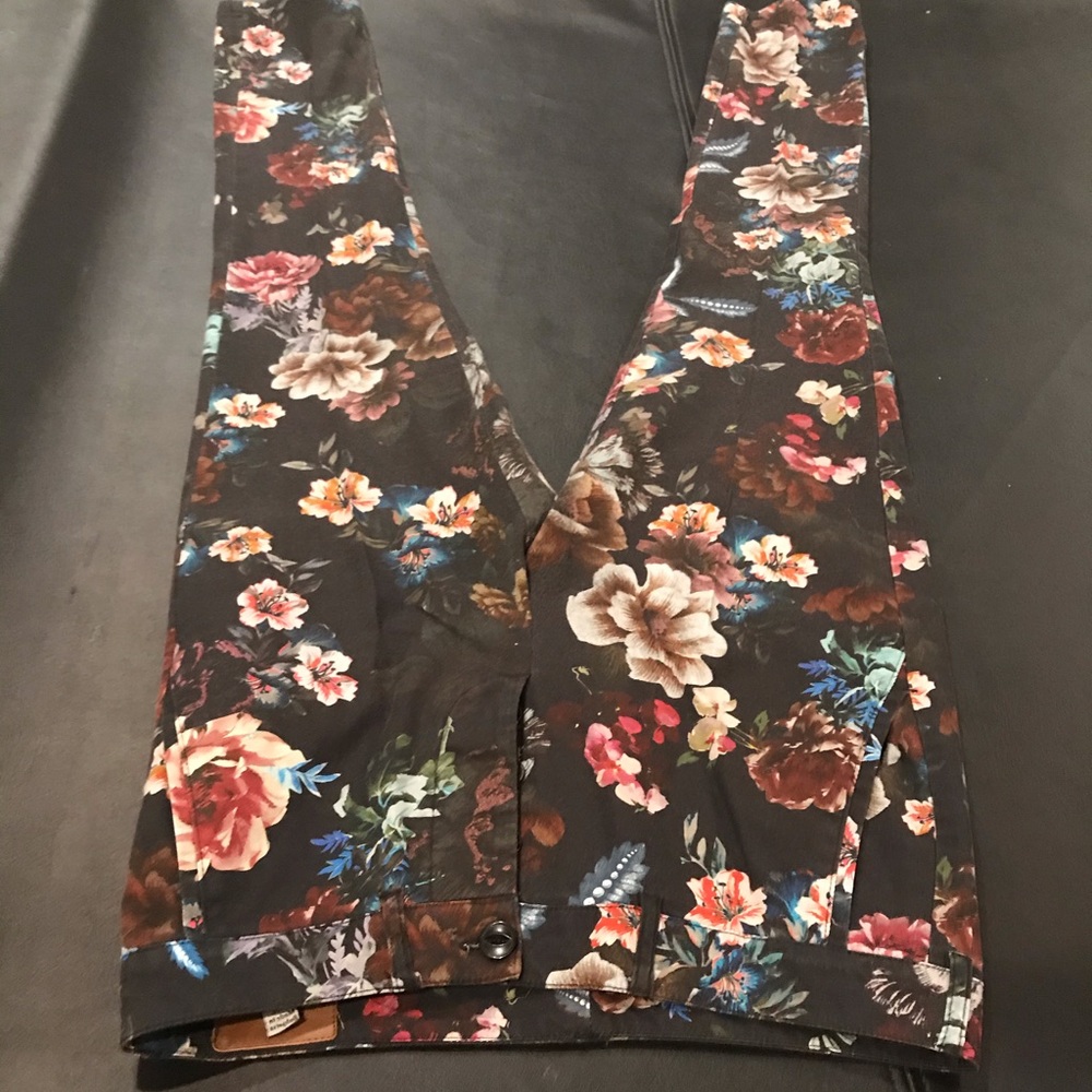 ASOS floral dress pant with buttoned crotch